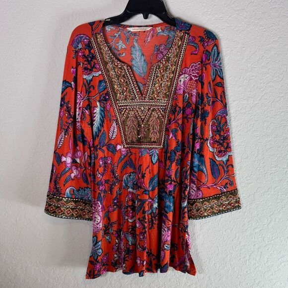 Soft Surroundings Samara Embellished Tunic Red Size M - Picture 11 of 11